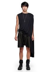 JONNY COTA T-SHIRT WITH SCARF IN BLACK