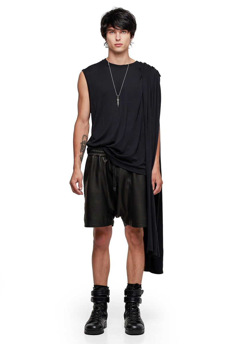 JONNY COTA T-SHIRT WITH SCARF IN BLACK