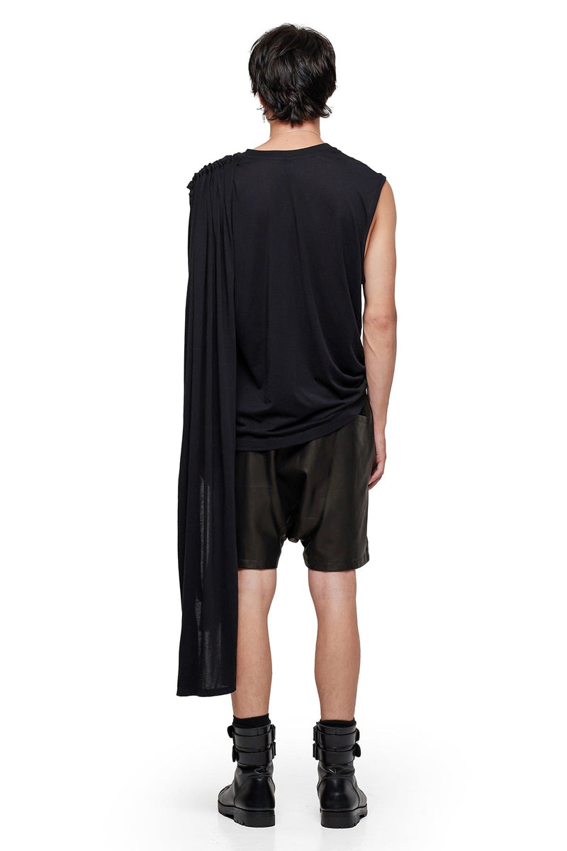 JONNY COTA T-SHIRT WITH SCARF IN BLACK