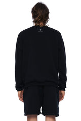 JONNY COTA tops GRADIENT STRIPE PULLOVER SWEATSHIRT IN BLACK