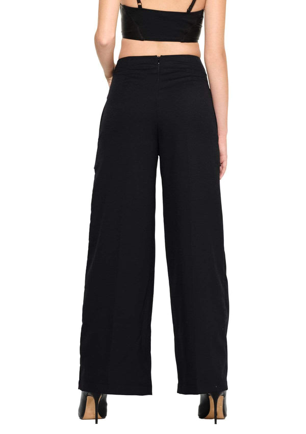 JONNY COTA WIDE LEG TROUSERS IN BLACK