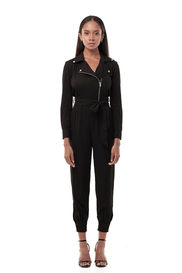 JONNY COTA women-bottoms MOTO JUMPSUIT IN BLACK