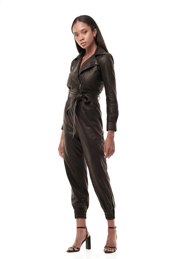 JONNY COTA women-bottoms MOTO JUMPSUIT IN LEATHER