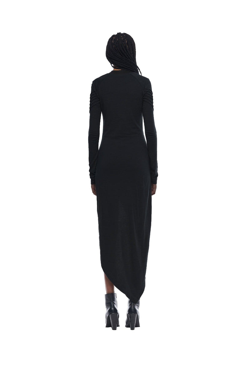 JONNY COTA womens-dresses ASYMMETRICAL MINI DRESS IN BLACK