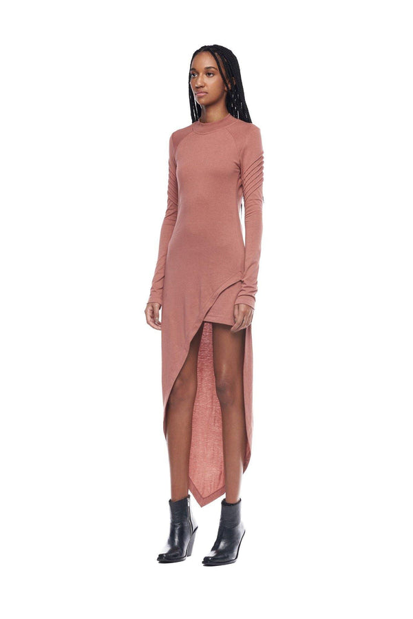 JONNY COTA womens-dresses ASYMMETRICAL MINI DRESS IN BLUSH