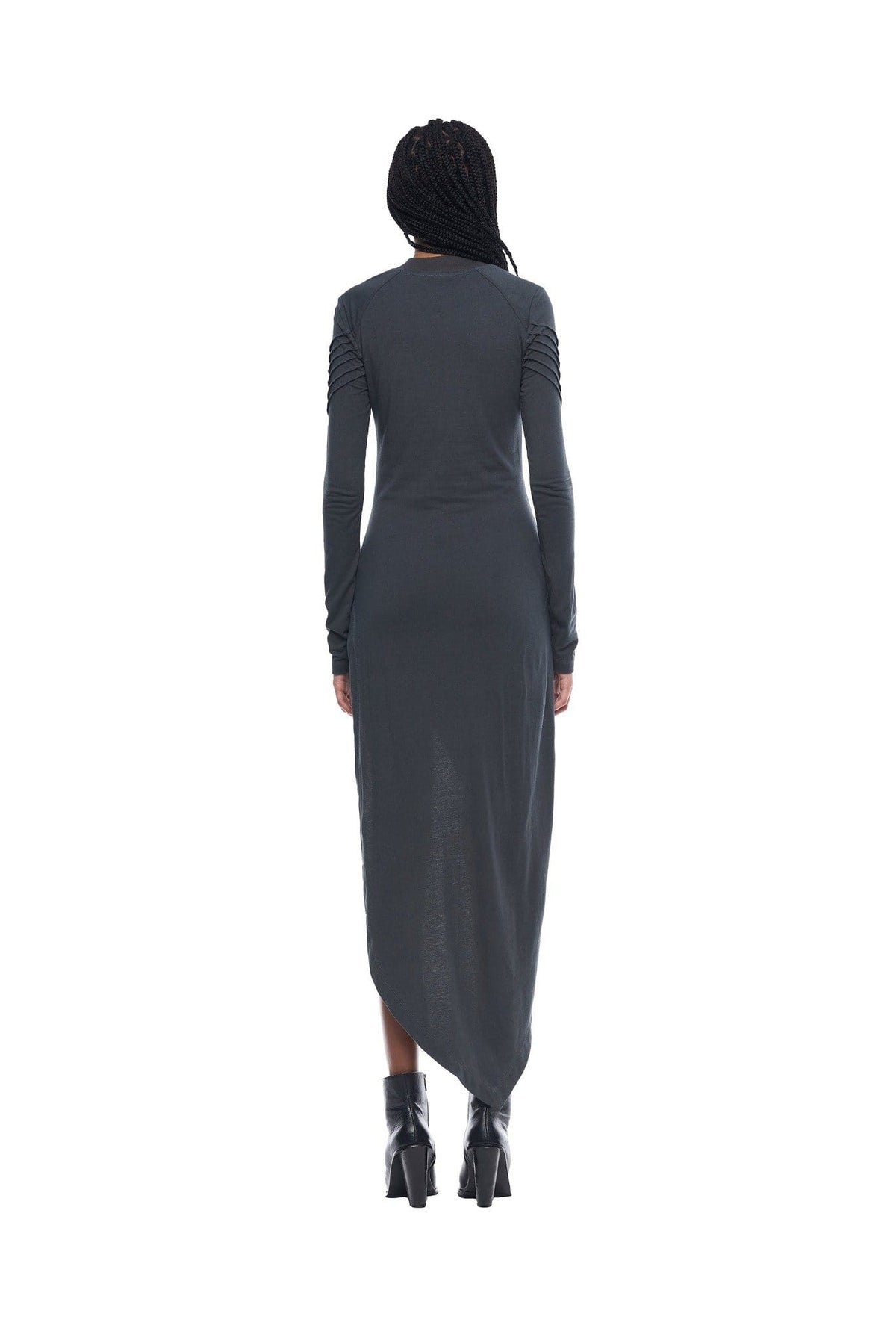 ASYMMETRICAL MINI DRESS IN GREY – JONNY COTA ASYMMETRICAL MINI DRESS IN GREY – JONNY COTA