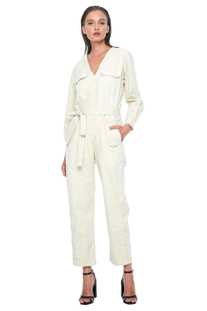 JONNY COTA womens-dresses XS / BEIGE SAHARA JUMPSUIT IN BEIGE