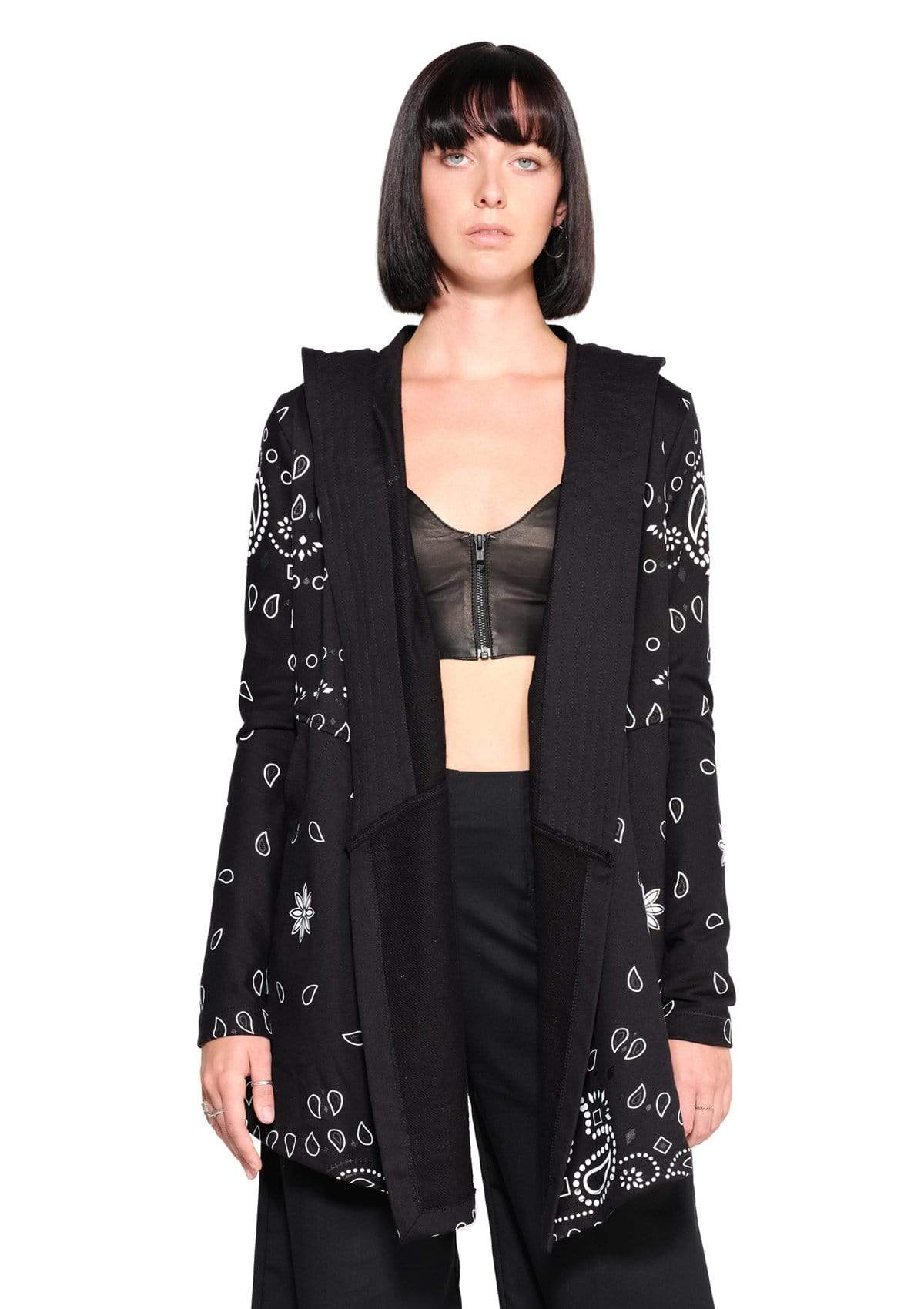 DRAPED HOODIE IN BLACK BANDANA – JONNY COTA