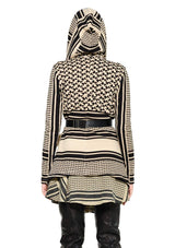 JONNY COTA WOMENS OUTERWEAR DRAPED HOODIE IN DESERT SCARF