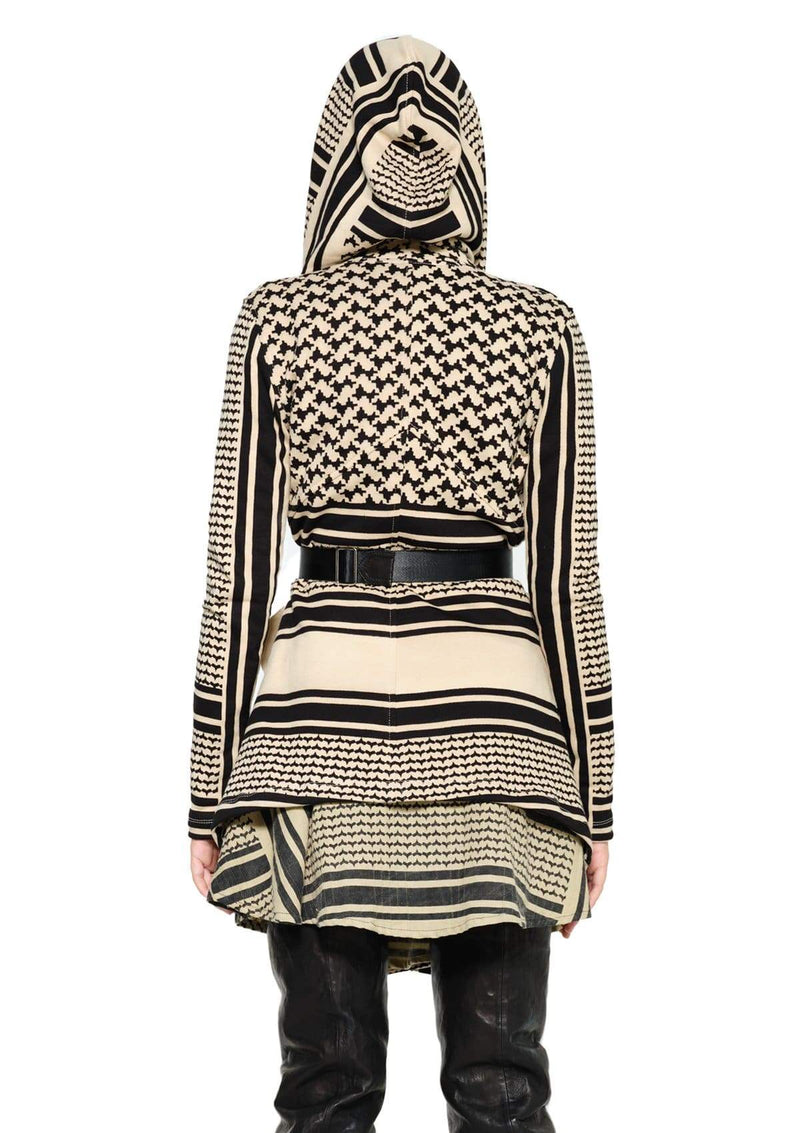 JONNY COTA WOMENS OUTERWEAR DRAPED HOODIE IN DESERT SCARF