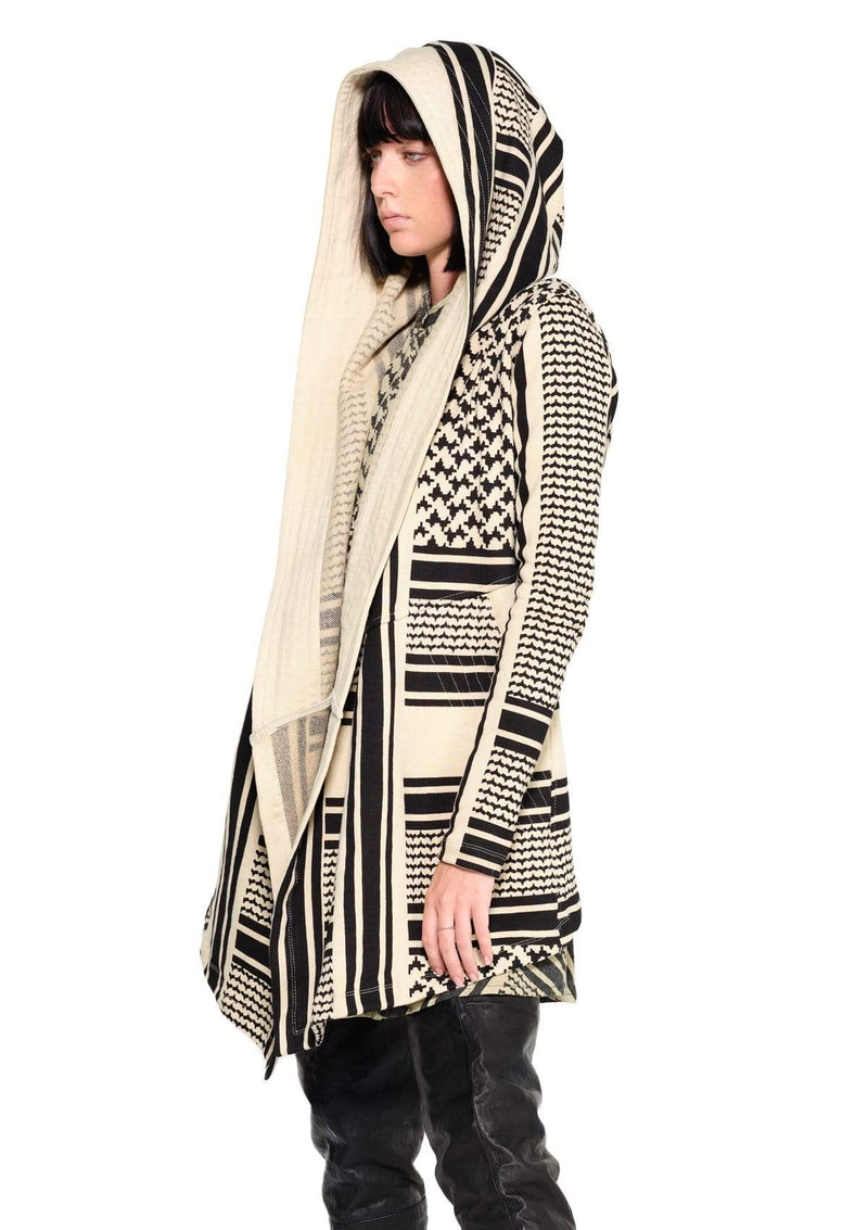 JONNY COTA WOMENS OUTERWEAR DRAPED HOODIE IN DESERT SCARF