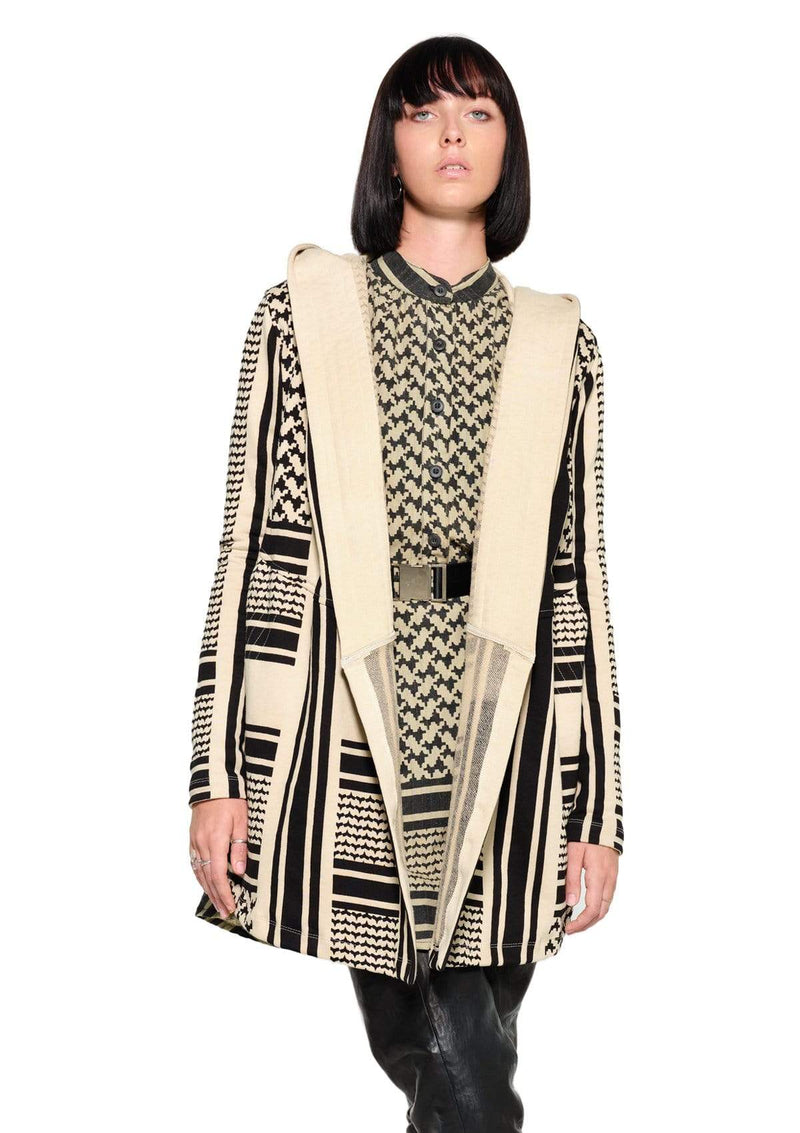 JONNY COTA WOMENS OUTERWEAR DRAPED HOODIE IN DESERT SCARF