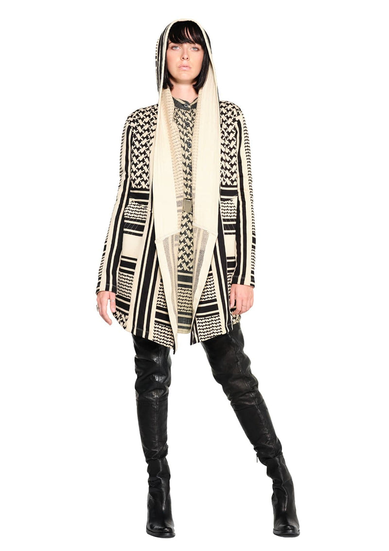 JONNY COTA WOMENS OUTERWEAR DRAPED HOODIE IN DESERT SCARF