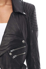 JONNY COTA WOMENS OUTERWEAR DRAPED MOTORCYCLE JACKET