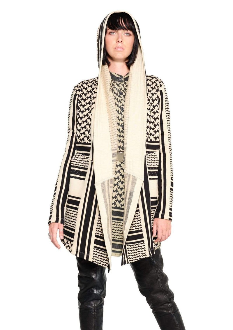 JONNY COTA WOMENS OUTERWEAR XS / DESERT SCARF DRAPED HOODIE IN DESERT SCARF