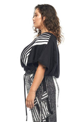 JONNY COTA WOMENS TOPS ATHLETIC CROP TOP IN BLACK