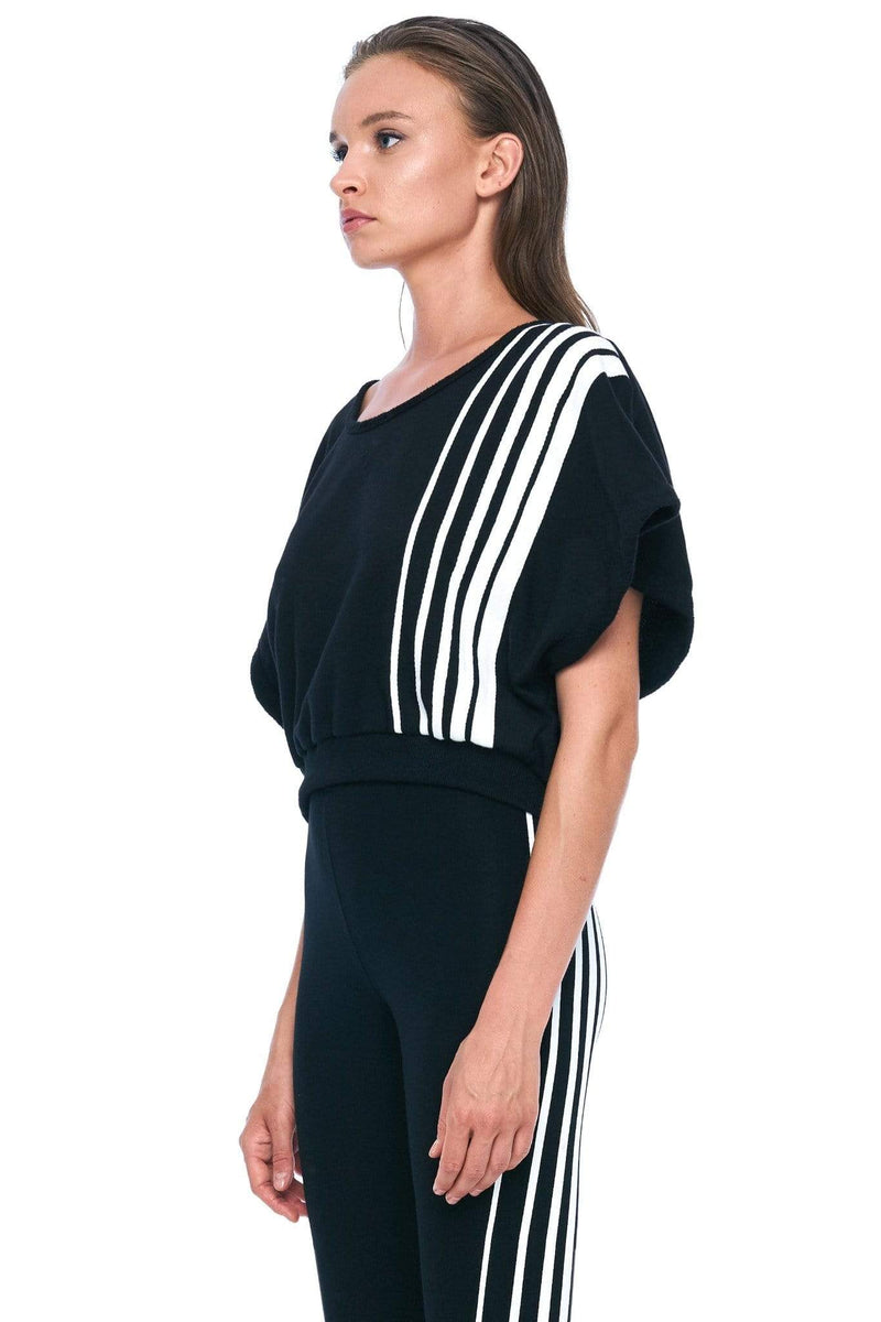 JONNY COTA WOMENS TOPS ATHLETIC CROP TOP IN BLACK