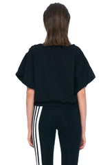 JONNY COTA WOMENS TOPS ATHLETIC CROP TOP IN BLACK