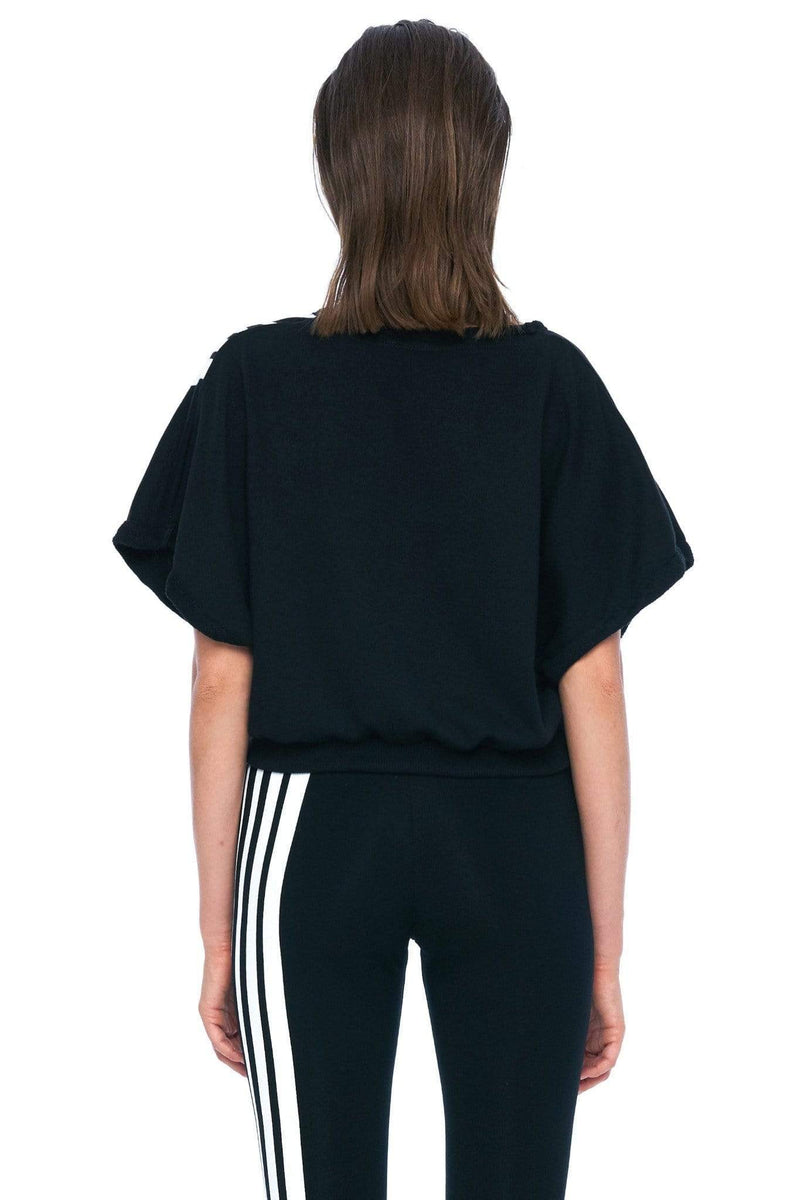 JONNY COTA WOMENS TOPS ATHLETIC CROP TOP IN BLACK