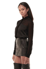 JONNY COTA womens-tops SHEER BLOUSE IN BLACK