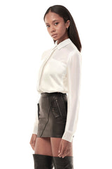 JONNY COTA womens-tops SHEER BLOUSE IN WHITE