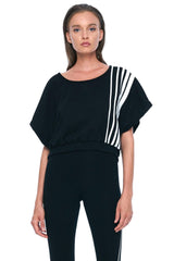 JONNY COTA WOMENS TOPS XS / BLACK ATHLETIC CROP TOP IN BLACK