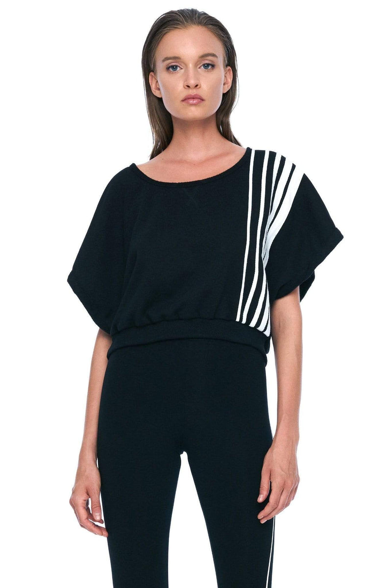 JONNY COTA WOMENS TOPS XS / BLACK ATHLETIC CROP TOP IN BLACK