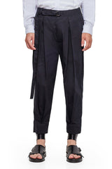 JONNY COTA XS BELTED TROUSERS IN BLACK