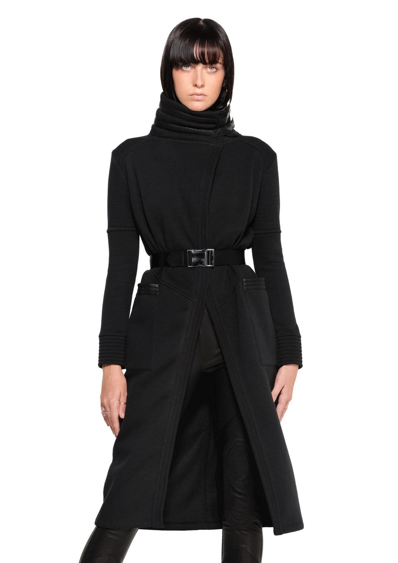 JONNY COTA XS / BLACK/BLACK BELTED CARDIGAN IN BLACK