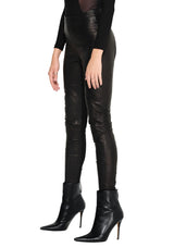 JONNY COTA XS / BLACK LEATHER RIDING LEGGINGS IN BLACK