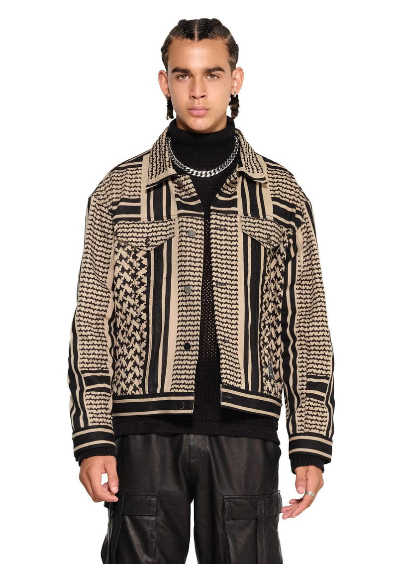 JONNY COTA XS / DESERT SCARF PRINTED DENIM JACKET IN DESERT